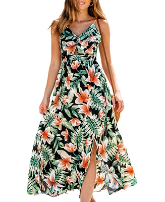 Cupshe Women's Tropical Floral Print Maxi Beach Dress