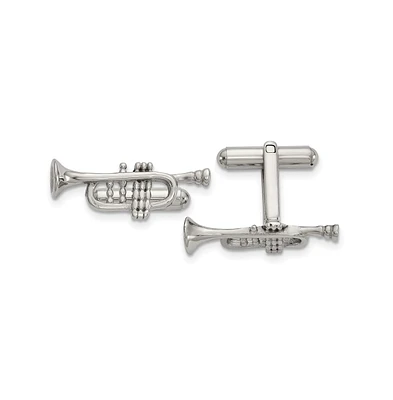 Chisel Stainless Steel Polished Trumpet Cufflinks