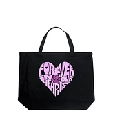 La Pop Art Forever In Our Hearts - Large Word Art Tote Bag