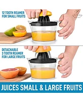 Zulay Kitchen 3-in-1 Manual Citrus Juicer Reamer Cup - 17OZ Multifunction Lemon Squeezer, Orange Squeezer & Extractor