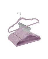 50 Velvet Clothes Hangers with Non-Slip Surface and Shoulder Notches for Storage