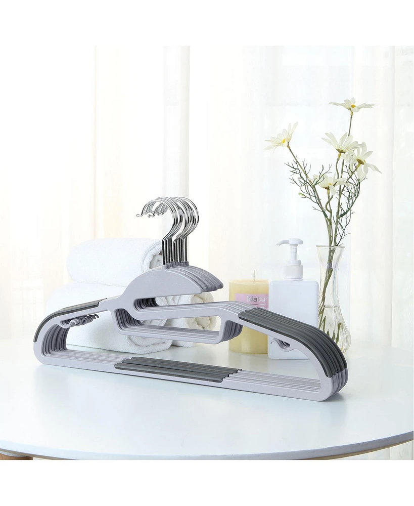 Slickblue Plastic Hangers Space Saving Clothes Hangers, Heavy Duty, S-shaped Opening, 50 Pieces