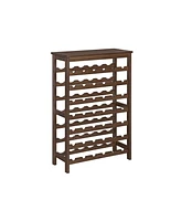 Slickblue 42-Bottle Wine Rack Free Standing Floor, 7-Tier Display Storage Shelves with Table Top