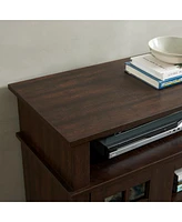 Modern 65" Tv Stand with Open/Closed Storage, Espresso