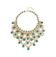 Sohi Women's Gold Jewel Statement Necklace