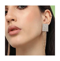 Sohi Women's White Chain Drop Earrings