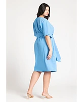 Eloquii Plus Cross Front Flutter Sleeve Dress