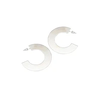 Sohi Women's Silver Contemporary Drop Earrings