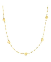 The Lovery Shimmer Heart Station Necklace 14K Gold