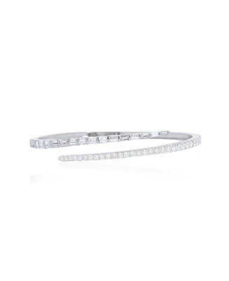 The Lovery Baguette and Round Diamond Wrap Bangle