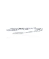 The Lovery Baguette and Round Diamond Wrap Bangle