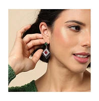 Sohi Women's Gold Rhombus Drop Earrings