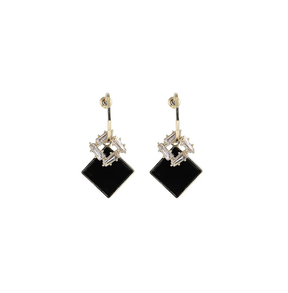 Sohi Women's Rhombus Drop Earrings