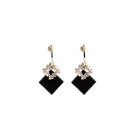 Sohi Women's Rhombus Drop Earrings