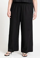 Eloquii Women's Easy Wide Leg Linen Pant