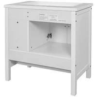 30 Bathroom Vanity Base Only, Solid Wood Frame, Bathroom Storage Cabinet With Doors And Draw