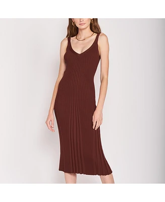 Emory Park Women's Willa V-Neck Ribbed Midi Dress