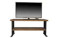 Streamdale Furniture Media Console Table With One Shelf To Your Home Decor, Natural Reclaimed Wood And Black Finish
