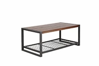 Console Coffee Table With A Natural Reclaimed Wood Finish, For Living Room