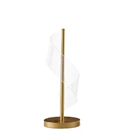 Streamdale Furniture 18.75" In Dinamo Modern" S" Wave Swirl Acrylic Led Brushed Gold Table Lamp