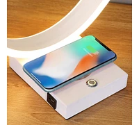 13.5" C-Shape Led with Usb Wireless Charger Port Table Lamp
