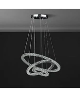 Streamdale Furniture Adjustable Height Crystal Chandelier with Led Dimmer