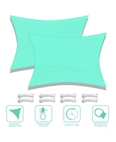 2 Pack 19x13 Ft 97% Uv Block Rectangle Hdpe Sun Shade Sail Canopy Cover Net Park