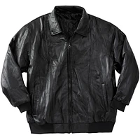 KingSize Big & Tall Embossed Leather Bomber Jacket