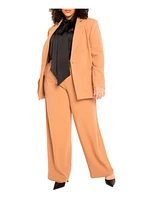 Eloquii Plus Straight Leg Doublecloth Pant