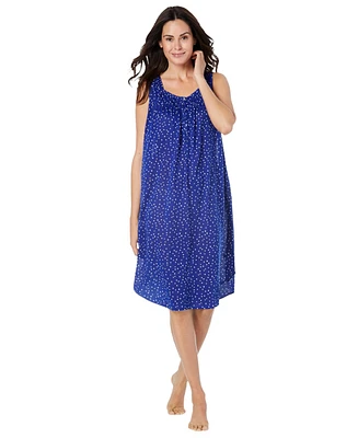 Dreams & Co. Plus Size Pintuck Cooling Sleeveless Sleepshirt