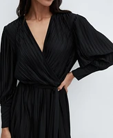 Mango Women's Pleated Wrap Dress