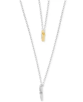 Diamond Star & Tinkerbell Layered Necklace (1/10 ct. t.w.) in Sterling Silver & 10k Gold, 16" + 1" extender