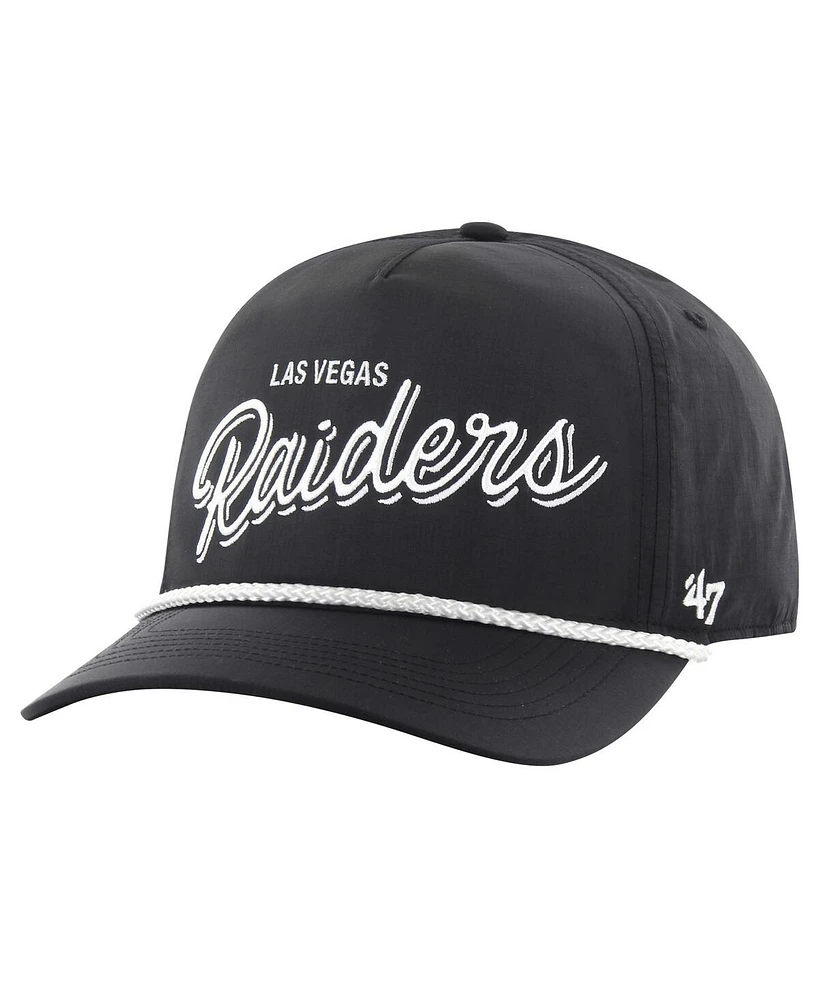 47 Brand Men's Black Las Vegas Raiders Fairway Hitch brrr Adjustable Hat