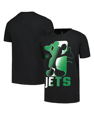 Outerstuff Big Boys and Girls Black New York Jets Disney Cross Fade T-Shirt