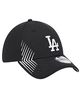 New Era Men's Black Los Angeles Dodgers Active Dash Mark 39THIRTY Flex Hat