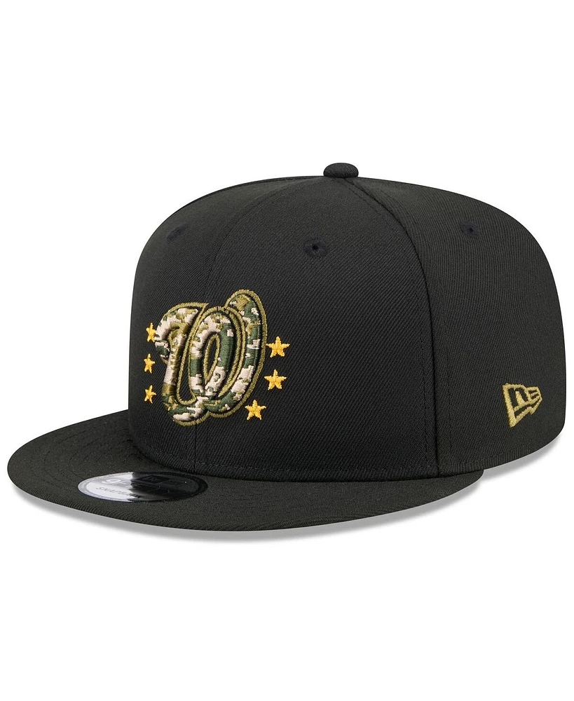 New Era Men's Black Washington Nationals 2024 Armed Forces Day 9FIFTY Snapback Hat