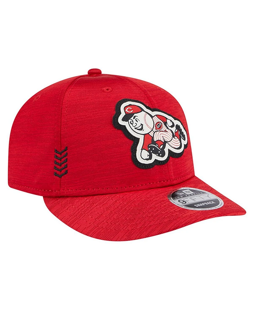 New Era Men's Red Cincinnati Reds 2024 Clubhouse Low Profile 9FIFTY Snapback Hat