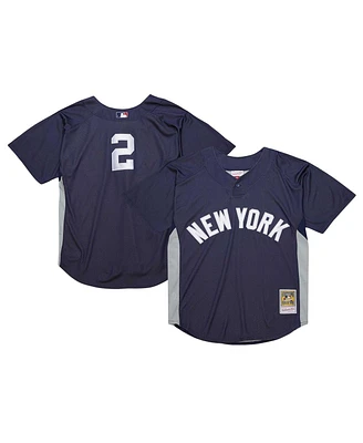 Mitchell & Ness Men's Derek Jeter Navy New York Yankees Cooperstown Collection Batting Practice Jersey