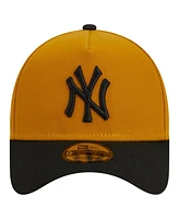 New Era Men's Gold/Black New York Yankees Rustic A-Frame 9FORTY Adjustable Hat