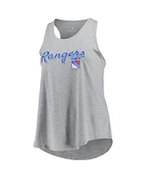 Fanatics Women's Heather Gray New York Rangers Plus Racerback Tank Top