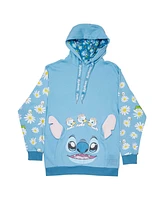 Loungefly Men's and Women's Light Blue Lilo Stitch Springtime Daisy Pullover Hoodie