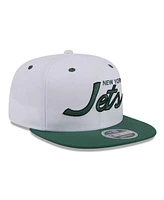 New Era Men's White/Green New York Jets Sparky Original 9FIFTY Snapback Hat