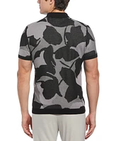 Perry Ellis Men's Floral Contrast Polo Shirt