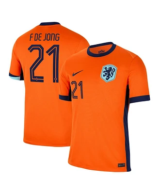 Nike Men's Frenkie de Jong Orange Netherlands National Team 2024 Home Replica Jersey