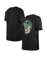 New Era Men's and Women's Black Boston Celtics Sugar Skull T-Shirt