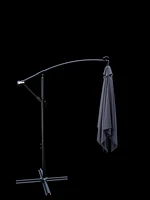 Streamdale Furniture Solar Powered Led Patio Umbrella with Crank & Base