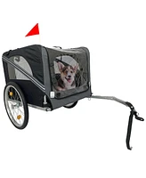 Simplie Fun Outdoor Heavy Duty Foldable Utility Pet Stroller Dog Carriers Bicycle Trailer