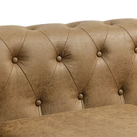 Streamdale Furniture Chesterfield Fabric Sofa, Large-Brown