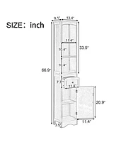 Streamdale Furniture Tall Bathroom Cabinet, Freestanding Storage Cabinet With Drawer, Mdf Board, Adjustable Shelf, Grey