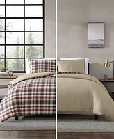 Eddie Bauer Astoria Plaid Microsuede 3 Piece Duvet Cover Set